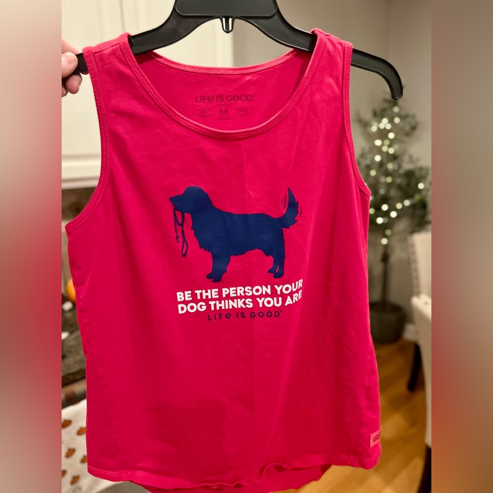 Life is Good Red Dog Graphic Tank Top - Picture 4 of 7